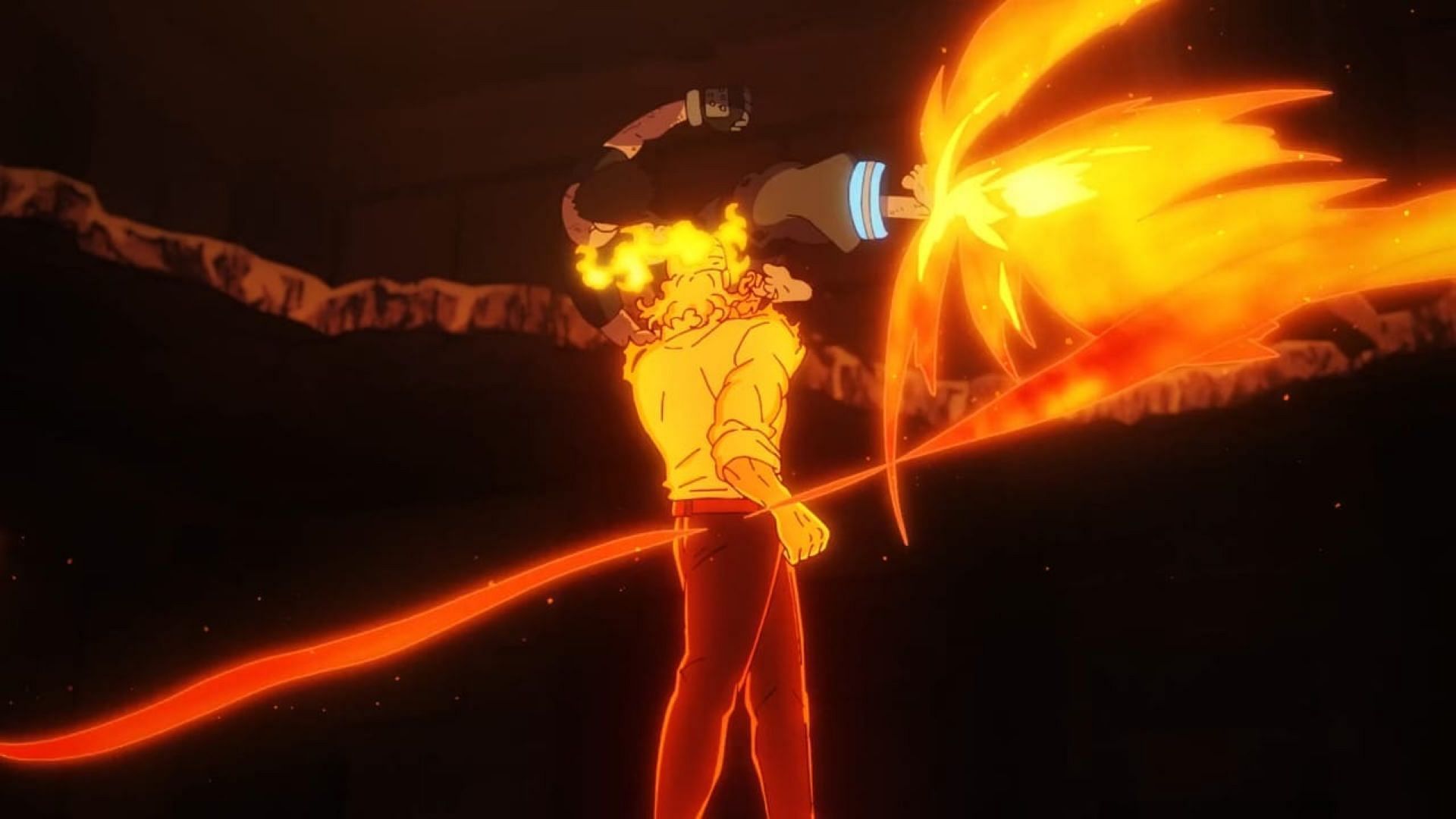 Burns vs. Shinra in the episode (Image via David Production)